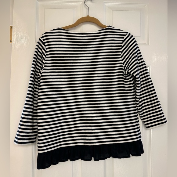 Vineyard Vines Black & White Striped Peplum Top – Size XS - Picture 4 of 4